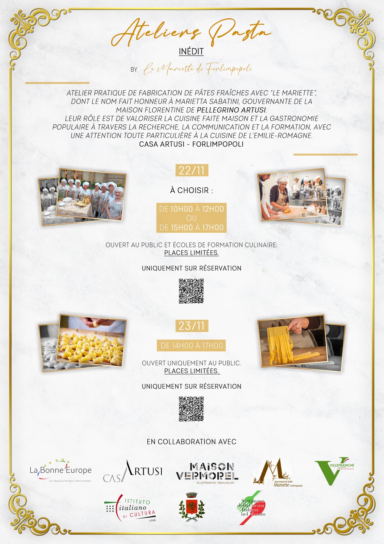 ATELIER PASTA 22 E 23 NOVEMBRE